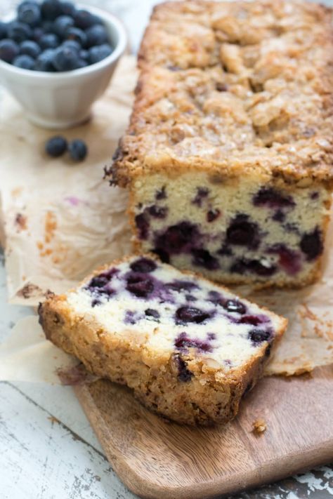 A sweet, homespun bake that’ll make your mouth happy, this Gluten Free Blueberry Bread is just right for a snack or even for a quick breakfast idea. Easy to make, and totally gluten free! Gluten Free Blueberry Bread, Easy Blueberry Bread, Gluten Free Breakfast Bars, Blueberry Loaf Cakes, Blueberry Loaf, Lemon Blueberry Bread, Blueberry Bread, Easy Blueberry, Baked Fruit