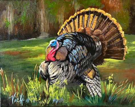 Turkey Paintings On Canvas Easy, Animal Paintings Acrylic Wildlife Art, Turkey Paintings, Tom Aesthetic, Jordan Bag, Turkey Pictures, Turkey Coloring, Hunting Painting, Turkey Painting