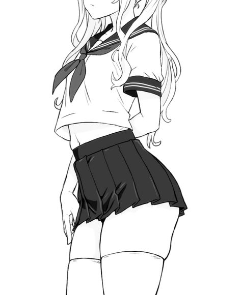 Anime Thighs Reference, Anime Thighs Banner, Thigh Sketch, How To Draw Thighs, Thigh Drawing, Manga Girl Icon, Anime Skirts, ماثيو ماكونهي, H Anime