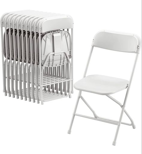 White folding chairs for weddings and events White Folding Chairs, Portable Chair, Foldable Chairs, Indoor Chairs, Steel Panels, Folding Chairs, Stackable Chairs, Metal Panels, Plastic Chair