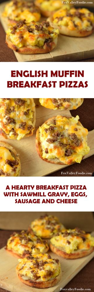 English Muffin Breakfast Pizza With Gravy, Breakfast English Muffins, English Muffin Breakfast Pizza, Sawmill Gravy, Breakfast Pizzas, English Muffin Breakfast, Muffin Breakfast, Muffins Blueberry, Breakfast Casseroles