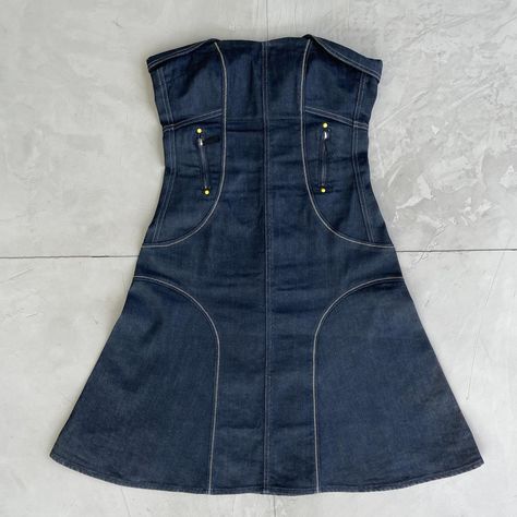 Diesel 2000's Strapless Bandeau Dress. Love the... - Depop Diesel 2000s, 2000s Dress, Strapless Denim Dress, Strapless Bandeau, Bandeau Dress, Denim Dress, Dress Skirt, Strapless Dress, Bag Accessories