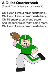 A Quiet Quarterback Sports Songs For Toddlers, Sports Songs For Preschool, Football Activities For Toddlers, Football Songs, Sports Lesson Plans, Sport Themed Crafts, Daycare Lesson Plans, Football Activity, Toddler Football