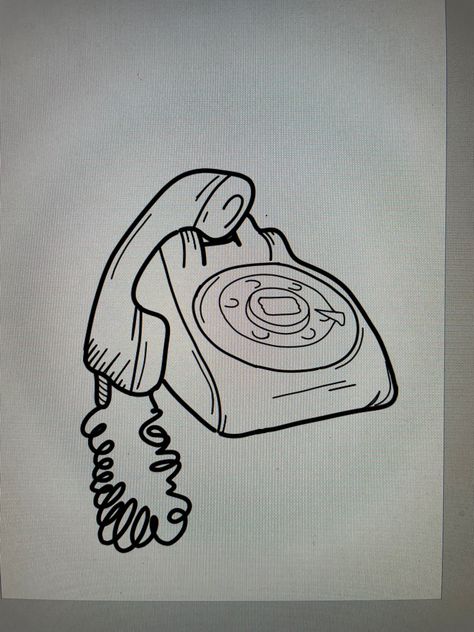 Phone Off The Hook Drawing, Phone Off Hook Tattoo, Take The Phone Off The Hook Tattoo, Phone Tattoo Ideas, Old Telephone Tattoo, Food Tattoos For Women, Phone Tattoo Vintage, Phone Off The Hook Tattoo, Rotary Phone Tattoo