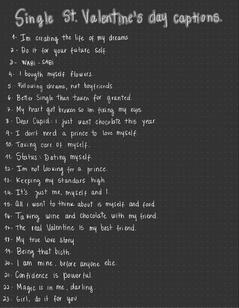 Creative and different captions for social media like TikTok, Facebook, instagram for singles on st Valentine’s Day Creative Captions For Instagram, Me Captions, Captions For Instagram 2023, Creative Captions, Day Captions, Valentines For Singles, Instagram 2023, Caption Ideas, St Valentine