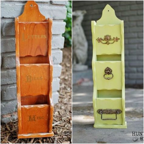 s 13 brilliant things you can make from common thrift store finds, crafts, repurposing upcycling, From an Old Wooden Mail Divider Thrift Store Upcycle, Thrift Store Makeover, Thrift Store Diy, Diy Ombre, Thrift Store Crafts, Old Cabinets, Upcycled Crafts, Thrift Store Finds, Furniture Makeover Diy