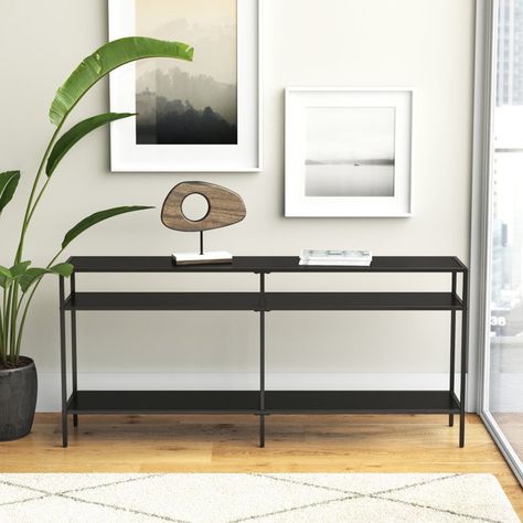 Console Table Metal, Black Metal Console, Steel Console Table, Console Table Entryway, Industrial Console Tables, Iron Console Table, Black Console Table, Console Table Decorating, Metal Console Table