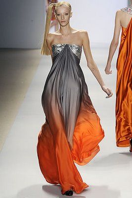 One way to create fire flaming up from the hem of a dress. But this isn't how Selina's gown was designed. Naeem Khan Spring 2009 Dress Graduation, Fashion Glamour, Evening Wedding, Graduation Outfit, Gorgeous Gowns, Dress Elegant, Spring Dress, Long Dresses, Mode Inspiration