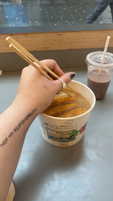 Not my responsibility billie eilish hand and wrist tattoo. Ramen noodles aesthetic foodie Not My Responsibility Tattoo, Responsibility Tattoo, Ramen Noodles Aesthetic, Not My Responsibility Billie Eilish, Noodles Aesthetic, Not My Responsibility, My Responsibility, Wrist Tattoo, Ramen Noodles