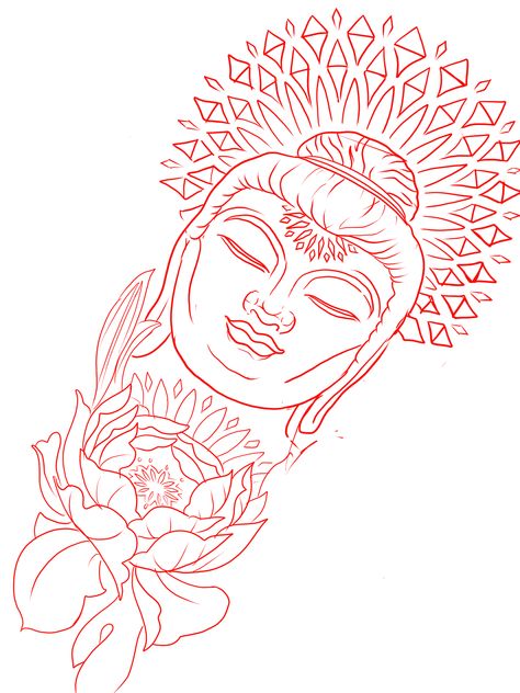 Buddha Tattoo Sleeve Design, Smiling Buddha Tattoo, Ohm Drawing, Budah Tattoos, Buddha Tattoo Design Men, Bhudha Tattoo Designs, Buddha Outline, Buddhist Tattoo Sleeve, Consciousness Tattoo