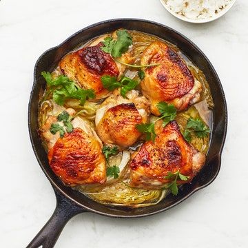 Coconut Rice Recipe, Table D Hote, Roasted Chicken Thighs, One Skillet Meals, Coconut Rice, Most Popular Recipes, Iron Skillet, Cast Iron Skillet, Roast Chicken