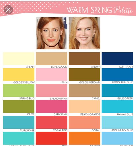 Warm Spring Hair Color Ideas, Warm Skin Tone Colors, True Spring Palette, Warm Spring Palette, True Spring Color Palette, Warm Spring Color Palette, Warm Spring Outfits, Light Spring Color Palette, True Spring Colors