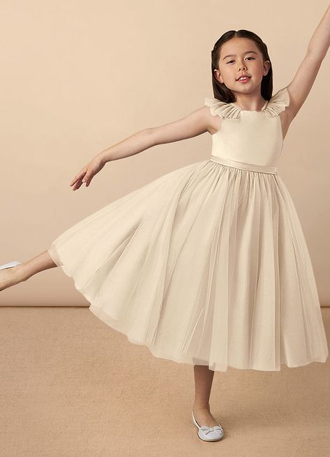 Beige Flower Girl Dress, Champagne Flower Girl Dresses, Champagne Flower Girl, Flower Girl Dresses Champagne, Ivory Flower Girl, Ivory Flower Girl Dresses, Tulle Flower Girl, Flower Girl Dresses Tulle, Ankle Length Dress