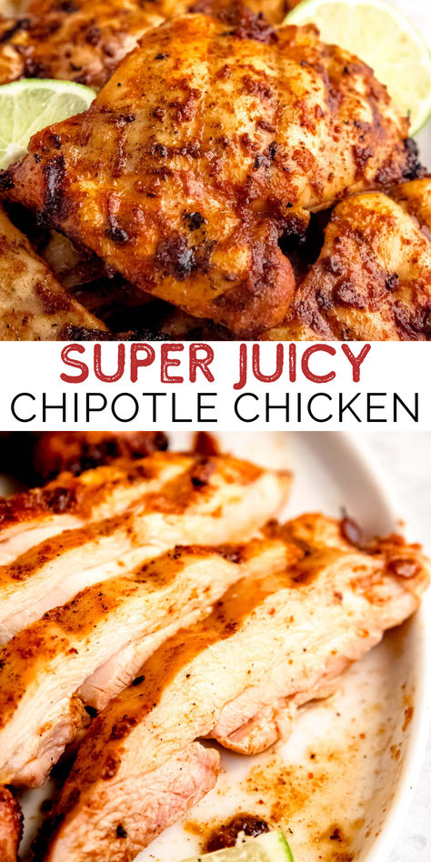 You are going to LOVE this super juicy grilled chipotle chicken! This easy grill recipe is perfect for summer cookouts, pool parties, tailgating, camping, and more. Great healthy option for Memorial Day parties, 4th of July get-togethers, and Labor Day family reunions! Bbq Cookout Food, 4th Of July Meals, Grilled Chipotle Chicken, Easy Grill, Cookout Recipes, Summer Grill, Chicken Lunch, Easy Grilling Recipes, Grilled Food