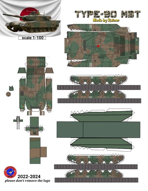 The Third-Generation Type 90 Kyū-maru (90式戦車 Kyū-maru-shiki-sensha) was developed to match the western power's most up-to-date Main Battle Tanks, namely the American M1 Abrams, and the German Leopard 2. It would bolster the Japanese Ground Self-Defense Force's armored units as they phased out the Type 61, and reduced the number of operational Type 74s. Tank Papercraft, Paper Tanks, M1 Abrams, Paper Cut Design, Ww2 Tanks, Battle Tank, Kamikaze, Paper Model, Paper Toys