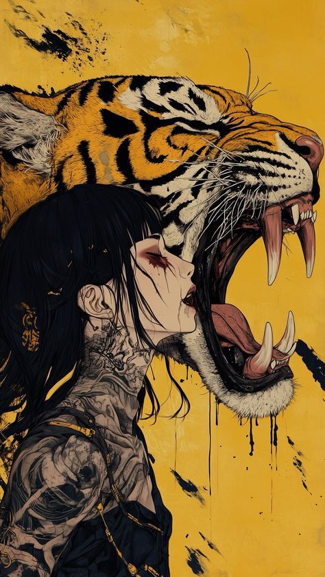 Tiger Girl, Tiger Wallpaper, Witchy Wallpaper, Soyut Sanat Tabloları, Mom Art, Art Gallery Wallpaper, Anime Artwork Wallpaper, Dope Art, The Tiger