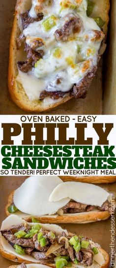 Oven Baked Philly Cheesesteak Sandwiches made for a crowd in just 30 minutes. Hot and freshly baked sandwiches for a crowd with none of the hard work! Cheesesteak Recipes, Philly Cheese Steak Sandwich Recipe, Cheese Steak Sandwich Recipe, Philly Cheesesteak Sandwiches, Meatballs Italian, Cheesesteak Sandwiches, Hoagie Sandwiches, Philly Cheese Steak Sandwich, Baked Sandwiches