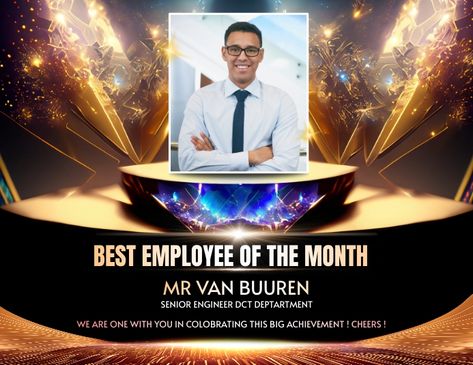 Best Employee Award Poster, Announcement Template Design, Best Employee Award, Award Poster, Best Employee, Employee Awards, Good Employee, Flyer Maker, Online Ads