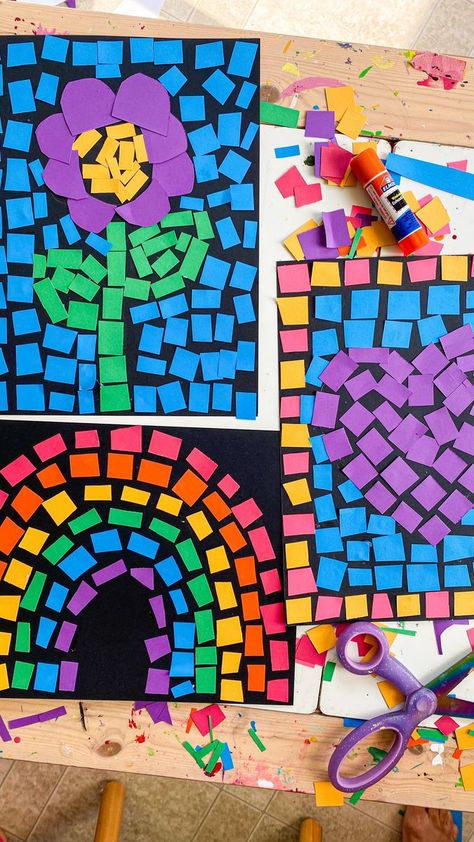 Deena Keller on Reels | wuki · Mr Sandman [Wukileak] Mosaics For Kids, Kids Craft Ideas, Paper Mosaic, Mosaic Art Projects, Kids Art Class, Elementary Art Projects, Club Ideas, Art Activities For Kids, Mosaic Diy