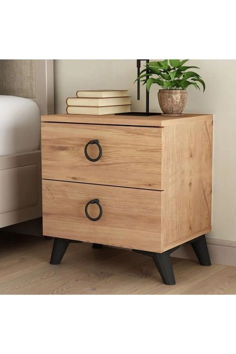 The #midcenturymodern #nightstand has 2 drawers. If you are looking for a #simplebedsidetable with drawer, it is ideal for your #bedroomdesign - Made of top-quality MDF. 40x50x30 cm

#bedroomstyle #bedroomfurniture
#bedroomdecor #minimalistdesign
#summeraesthetic #aestheticbedroom
#artinspiration Distressed Bedroom Furniture, Low Bedside Table, Shabby Chic Nightstand, Nightstand With Drawers, Floating Bedside Table, Simple Bedside Tables, Mid Century Modern Nightstand, Mid Century Nightstand, Bedside Table Drawers