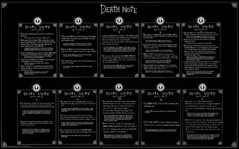 Deathnote Rules, Note Calligraphy, Xbox Wedding, Libro Gravity Falls, Dead Note, Black Kawaii, Notes Project, Deat Note, Note Template