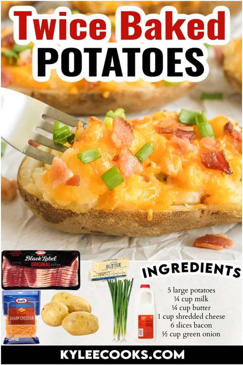 Love potatoes? Try these twice-baked potatoes with cheddar and bacon. Easy to make and absolutely delicious! Freezer friendly, make ahead, meal prep friendly and amazing!😋🥔🧀 Make Ahead Twice Baked Potatoes, Side Potatoes, Easy Twice Baked Potatoes, Breakfast Kitchen, Twice Baked, Twice Baked Potatoes, Potato Skins, Freezer Cooking, Best Side Dishes