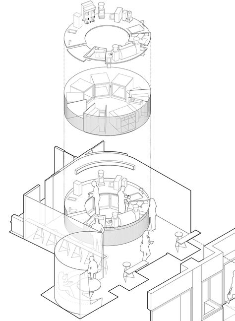 Small Espresso Bar, Cafe Plan, Circular Buildings, Coffee Bar Design, Bar Plans, Interior Design Drawings, Kiosk Design, Espresso Bar, Concept Diagram