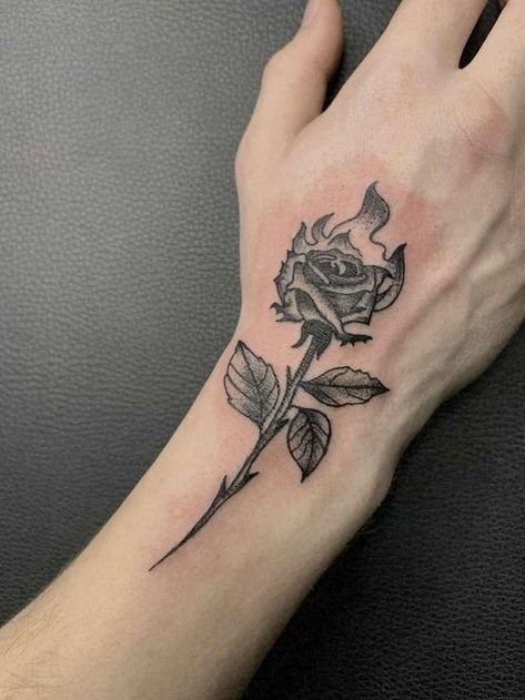 Wing Tattoo Men, Hand Tattoo Designs, Tattoo Design For Hand, Rose Hand Tattoo, Waist Tattoos, Simple Tattoos For Guys, Rose Tattoos For Men, Rose Tattoos For Women, Men Tattoos Arm Sleeve