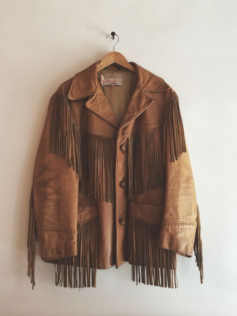 Mens vintage fringe leather jacket. Made in the USA. Mens Fringe Jacket, Cowboy Werewolf, Mens Fringe, Fringe Clothing, Cowboy Jacket, Trends 2025, Vintage Fringe, Fringe Fashion, Fringe Leather Jacket