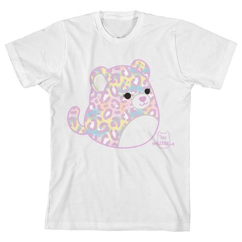 Hang out with your favorite leopard with this Squishmallows tee. The shirt features an image of Michaela the Leopard sitting next to white letters that spell out the name. The tee comes in a lavender short sleeve crew neck. Squishmallows fans will love this comfy cotton t-shirt. Squishmallow Shirt, Brooklyn Christmas, Barbie Diy Accessories, Barbie Diy, Sketchbook Ideas, Birthday Tutu, Hot Nails, Eco Bag, White Letters