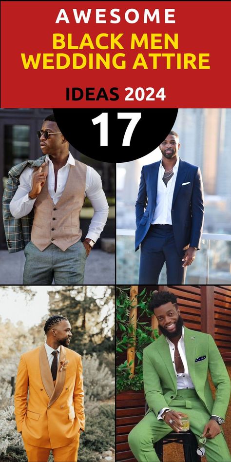 Step into 2024 weddings with confidence and sophistication in our stylish guide to wedding attire for black men. From guest attire to groomsmen looks, our curated collection offers top outfit ideas for every occasion. Whether you're headed to the beach or a formal event, we have the perfect ensemble to elevate your wedding style. Explore our trendsetting attire guide and make a lasting impression! Black Men Wedding Attire Guest, Wedding Guest Men Outfit Formal, Black Man Wedding Guest Attire, Guest Wedding Outfits Men, Men’s All Black Wedding Guest, Timeless Black Suit And Tie Accessories For Semi-formal Occasions, Mens Cocktail Attire Wedding Guest, Semi-formal Black Suit And Tie Accessories, Black Tie Wedding Guest Men Dress Codes