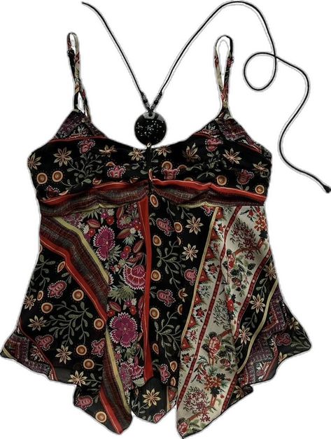 Outside Lands Outfit, Outside Lands, Floral Cami Top, Hippie Style Clothing, Floral Cami, Handkerchief Hem, Hippie Outfits, Dream Clothes, Fashion Killa