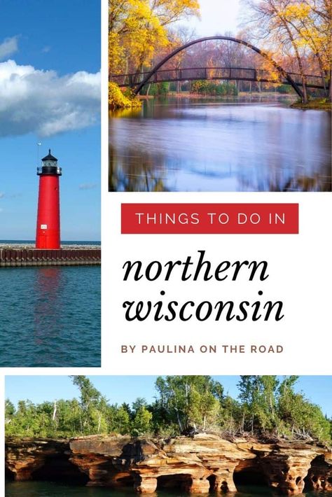 Wondering about things to do in Northern Wisconsin? I got you covered! Find a complete guide on attractions in Northern Wisconsin to travel to the best places in the northern part of the Dairy State including inspiration on what to do in Northern Wisconsin during winter or on rainy days. If you love the outdoors of US, Northern Wisconsin with its lakes, mountains and hiking trails will make you fall in love. #wisconsin #northernwisconsin #usatravel #wisconsintravel #northernwisconsinthingstodo Up North Wisconsin, Northern Wisconsin Things To Do, North Woods Wisconsin, Northwoods Wisconsin, Wisconsin Dells Vacation, Ashland Wisconsin, Wisconsin Waterfalls, Minocqua Wisconsin, Bayfield Wisconsin