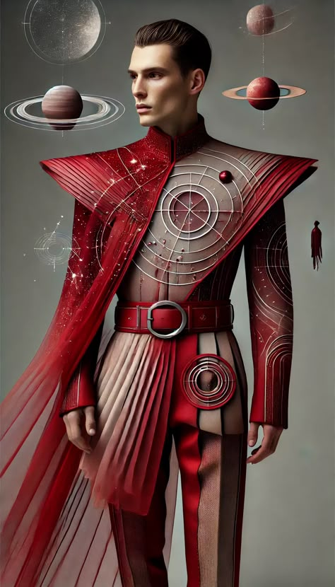 Planet Inspired Outfits, Scifi Outfit Male, Futuristic Outfit Men, Galactic Fashion, Scifi Outfit, Cosmic Fashion, Sci Fi Clothing, Space Fashion, Event Outfit