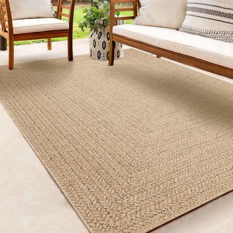 the carpet Kansas - outdoor and indoor rug in natural jute look, weatherproof, suitable for patio and garden, approx. 200 x 290 cm Outdoor Rug Patio, Patio And Garden, Picnic In The Park, Outdoor Carpet, Natural Jute, Outdoor Rug, Backyard Landscaping Designs, Indoor Outdoor Rugs, Indoor Rugs