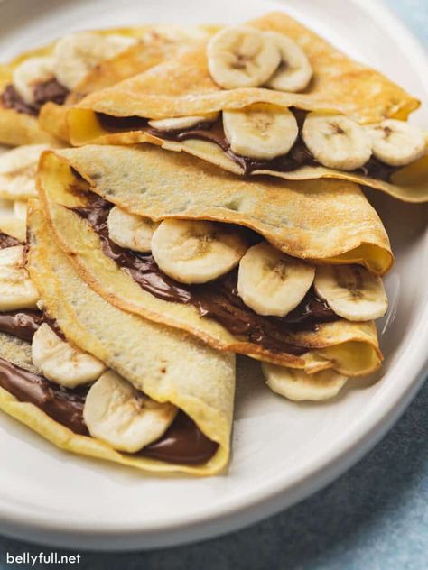 Banana Nutella Crepes, Pancake Ideas, Recipes Pancakes, Pancakes Chocolate, Crepes Nutella, Easy Pancakes, Nutella Pancakes, Banana Crepes, Recipes Banana