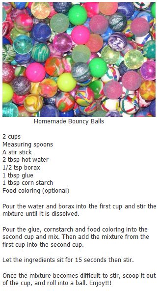 Make your own bouncy balls.. this could be a fun science experiment.. Homemade Bouncy Balls, Babysitting Ideas, Bouncy Balls, Astuces Diy, Club Ideas, Preschool Science, Ice Pack, Craft Club, School Age