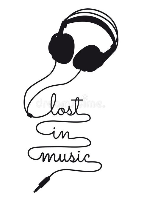 Lost in music, vector headphone. Lost in music, headphone cable writing, vector #Sponsored , #SPONSORED, #affiliate, #music, #writing, #cable, #Lost Music Art Drawing, Lost In Music, Music Sketch, Headphones Art, Music Doodle, Music Notes Art, Music Tattoo Designs, Music Drawings, Bujo Ideas