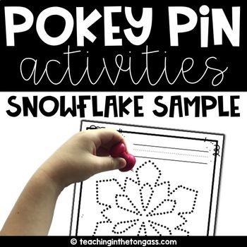 Pokey pinning is FUN! You can find my Pokey Pin Bundle HERE. These fine motor activity printables include 3 differentiated versions (letter, word, sentence) of pinning or Push Pin Art For Kids Free, Push Pin Fine Motor Activities Free, Pin Poke Printables Free, Winter Fine Motor Activities, Winter Fine Motor, January Fun, Friendship Celebration, Push Pin Art, Snow Ideas