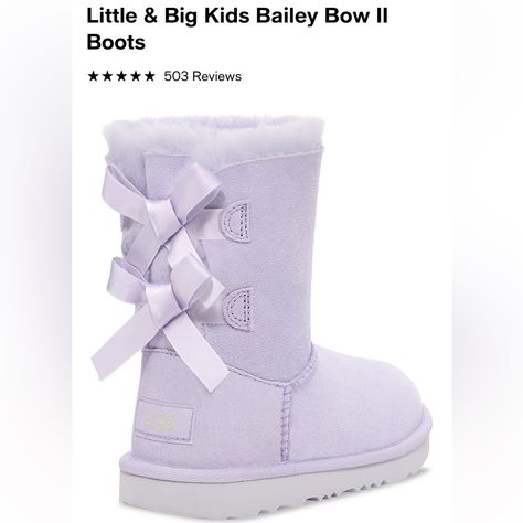 Kids Size 6 New Lavender Uggs, Purple Ugg Boots, Purple Uggs, Toddler Uggs Boots, Ugg Bailey Bow, Girls Ugg Boots, Baby Ugg Boots, Ugg Bailey, Kids Ugg Boots