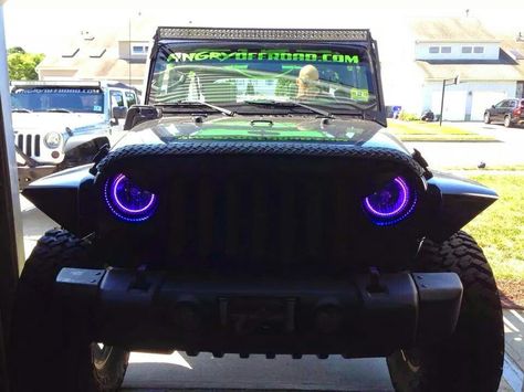 Angry eyes and purple halos,awesome!! Bad Princess, Vw Baja Bug, Angry Eyes, Vw Baja, Jeep Grill, Jeep Tj, Jeep Parts, Angry Bird, Jeep Accessories