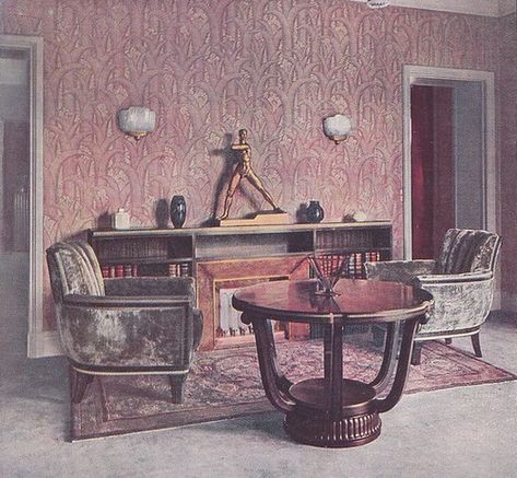 Paul Follot design - 1930 | HonorataQueen | Flickr 1920s Wallpaper, Interrior Design, Vintage Room, Interior Deco, Art Deco Interior, Room Layout, Mid Century Furniture, History Design, Interior Inspo