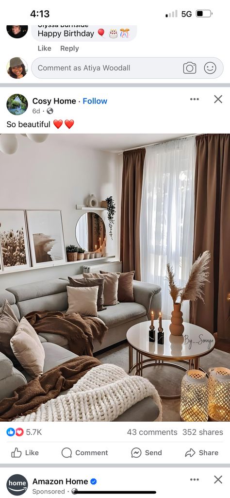 Beige And Grey Living Room, Couples Living Room, Taupe Living Room, Living Boho, Grey And Brown Living Room, Beige Bank, Brown Couch Living Room, Grey Couch Living Room, Living Room Warm