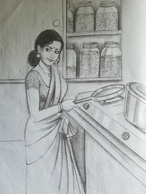 Traditional Drawing Indian Sketch, Indian Human Figure Sketches, Desi Sketch, Traditional Drawing Indian, Disney Animation Art, Cat Portrait Painting, Human Sketch, Pencil Drawing Images, Human Figure Sketches