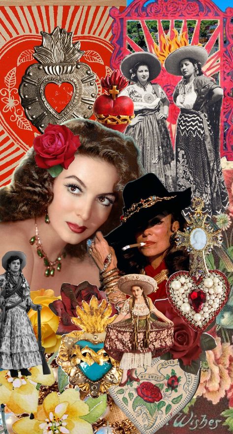 Maria felix Visiting Mexico City, Mexican Party Decorations, Mexican Culture Art, Boho Goth, Goth Glam, Collage Art Projects, Mexican Girl, Mexican Party, Iphone Wallpaper Tumblr Aesthetic