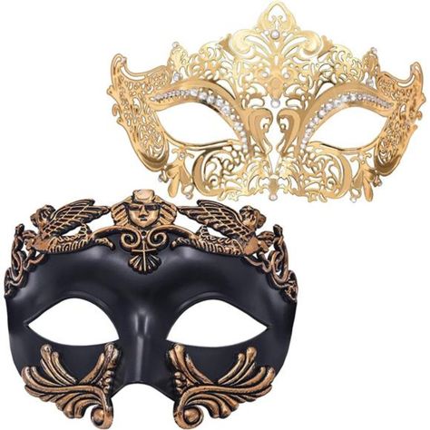 Men's Abs Plastic, Women's Metal Adjustable Closure Male Roman Mask: The Masquerade Mask For Men Is Made Of High-Quality Abs Plastic, The Decorative Pattern Detail Be Rubber Was Quite Comfy Venetian Women Mask: The Gold Masquerade Mask For Women With Rhinestone Inlay For An Eye-Catching Look Wear Comfortable: The Couples Masquerade Mask Set Are All Elastic Bands, Lightweight, Easy To Wear For One Night, Fits Most Face Shapes, Any Formal Or Casual Wear Widely Used Mask: Suitable For Couples Or Da Roman Mask, Masquerade Couple, Couples Masquerade Masks, Gold Masquerade Mask, Mask Ball, Mens Masquerade Mask, Metal Mask, Ball Mask, Costume Ball