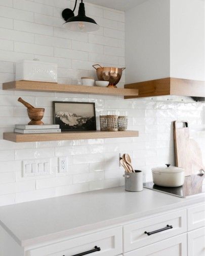 You guys seem to love it when I show you how I style open shelving. So I’m giving the people want they want! These open shelves we custom made for a clients kitchen and I loved styling them for this shoot we did a few months ago. I have linked the products in case you want to check out ideas for your kitchen open shelving! http://liketk.it/2QHvo #liketkit @liketoknow.it You can instantly shop my looks by following me on the LIKEtoKNOW.it shopping app Rustic Open Shelving Kitchen, Wood Floating Shelves Kitchen, Kitchen Shelf Styling, Floating Kitchen Shelves, Kitchen Floating Shelves, Kitchen Shelf Decor, Black Thumb, Floating Shelves Kitchen, Open Kitchen Shelves