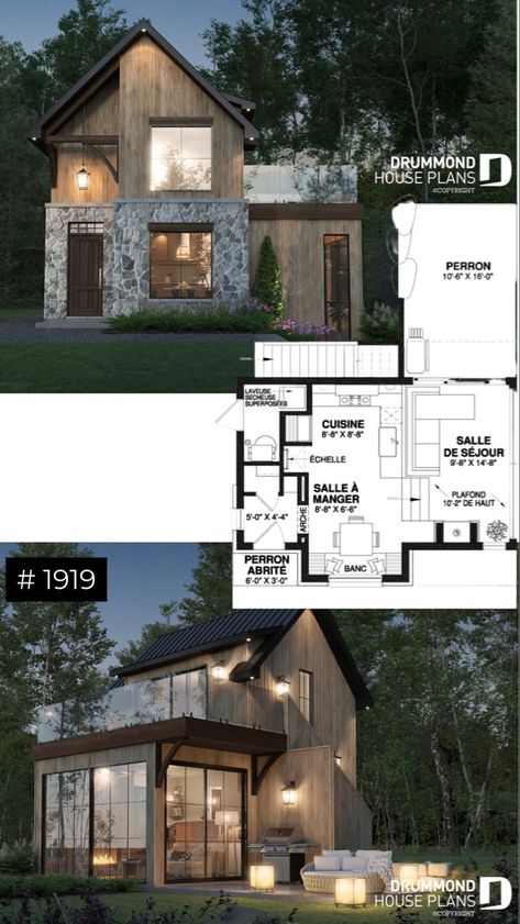 Small House Layout Cottage Homes Floor Plans, Chalet Style Homes Floor Plans, Cottage Style Homes Plans, House Blue Prints, Small 2 Story House Plans, 2 Story Layout, Cozy Bloxburg House, Bloxburg Small House Layouts, Small Cozy House