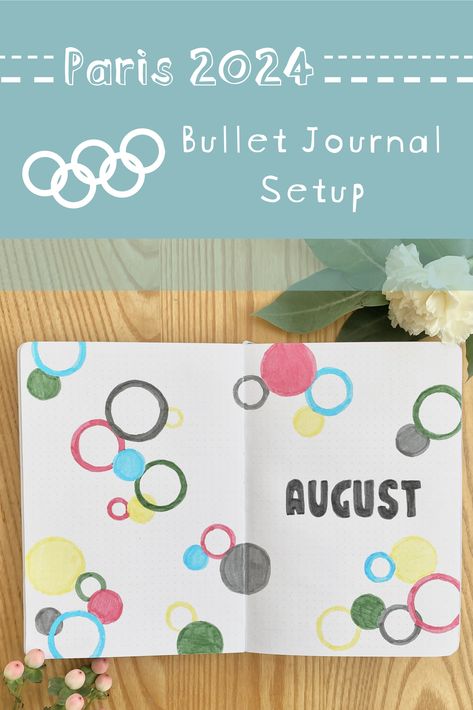 A monthly bullet journal setup inspired by the Olympic Rings, in honour of Paris 2024 🥇💙🇫🇷 Olympics Bullet Journal, 2024 Bullet Journal, Monthly Bullet Journal, Crayola Supertips, Bullet Journal Setup, Olympic Rings, Big Cakes, Watch Party, Reading Journal