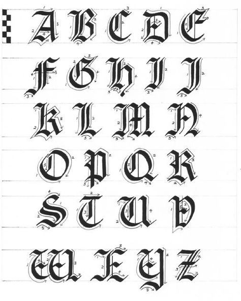 Gothic Alphabet, Calligraphy Letters Alphabet, Calligraphy Fonts Alphabet, Tattoo Fonts Cursive, Lettering Styles Alphabet, Gothic Lettering, Chicano Lettering, Tattoo Lettering Styles, Lettering Guide